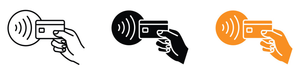 NFC icon vector. Contactless card transactions symbol. vector illustration.