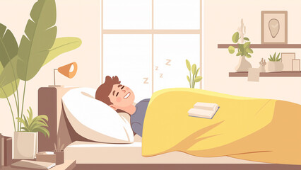 Sleep flat style illustration