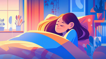 Sleep flat style illustration