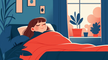 Sleep flat style illustration