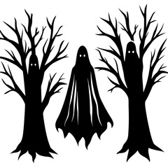 vector illustration of a silhouette of a tree