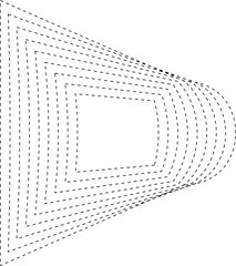 Square dashed line with blending. Futuristic technology element