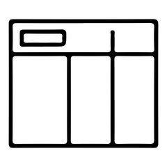 Simple Web Layout Grid Icon. Minimalist Responsive Design Structure Symbol for UI/UX.