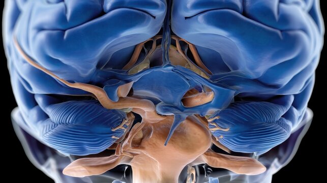 Exploring the human brain structure medical research lab 3d model scientific environment detailed view neuroscience concept