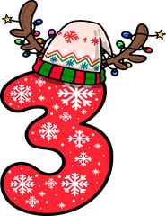Christmas Festive Number 3 Decoration