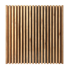 Vertical Wooden Slat Wall Panel, Modern Interior Design Element Isolated on White Background