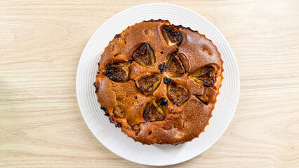A golden fig tart tantalizes taste buds, evoking Autumn Equinox celebrations and cozy Sunday nostalgia with each slice