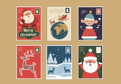 Christmas Stamp Postcards