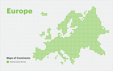 Fototapeta premium Europe continent Map with Rounded Dots 