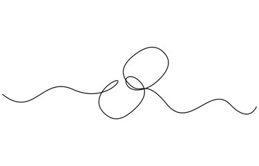Continuous one line drawing link or hyperlink chain symbol isolated on transparent background