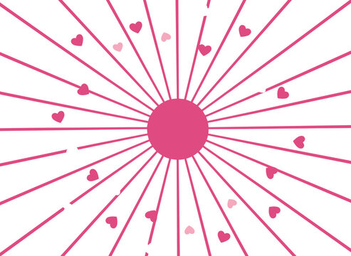 Invitation card template featuring an abstract pink background adorned with small hearts, a decorative banner in a Lol surprise doll girlish style