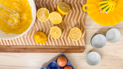 Zesty lemon zest preparation, vibrant citrus symphony, baking for Lemon Festival, whimsical spring equinox kitchen ritual, sunny delight