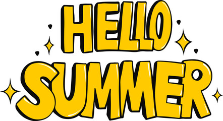 Hello summer yellow word sign  © stock_santa
