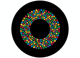 A stylized rainbow circle symbolizes love, human rights, tolerance, and celebrates LGBT Pride Month