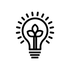 Minimalist black-and-white line icon of a glowing lightbulb, symbolizing travel tips and advice.