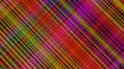 Abstract colorful diagonal plaid pattern with vibrant intersecting lines creating a dynamic and modern textile design for backgrounds and digital art