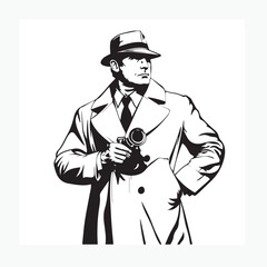 vector illustration of an inspector