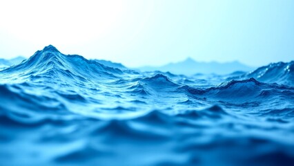 Vibrant Ocean Waves Against a Calm Blue Horizon Enhancing Natures Serenity