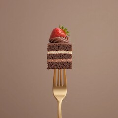 Indulge in the Rich Flavors of A Chocolate Cake Topped with Fresh Strawberry Delight