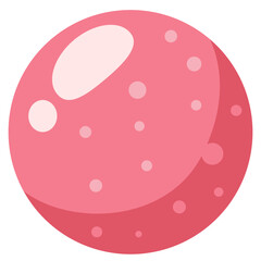 Pink speckled round candy, glossy finish ideal for fruity flavors, children’s parties, and playful sweet-themed illustrations.
