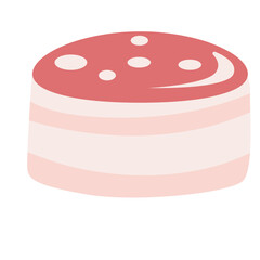 Vanilla lollipop with red sprinkles, cheerful cartoon look, suitable for birthday themes and playful dessert advertisements.
