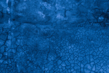 Old wall pattern texture cement blue dark abstract  blue color design are light with black gradient background.