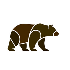 Obraz premium Stylized animal illustration of a bear in brown tones for logo concept