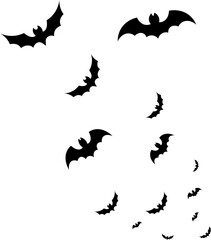 Flying bats silhouette perfect for spooky Halloween night theme and horror design background