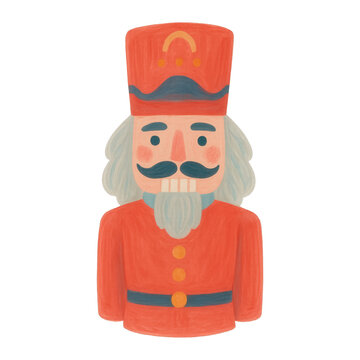 red nutcracker soldier portrait clip art preview