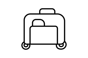 Luggage trolley icon.baggage icon . suitable for web site, app, user interfaces, printable etc. line icon style. simple vector design editable