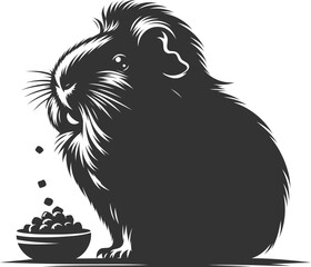 Guinea pig animal silhouette vector