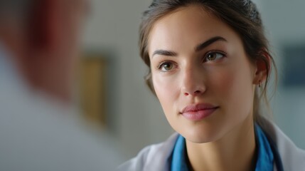 Drug Therapy, medical professional discussing drug therapy plan with patient in clinical environment, healthcare realism.