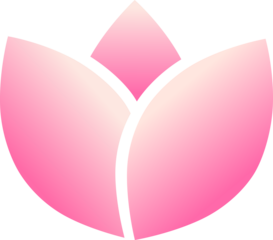 Expansion, growth, femininity. A delicate flower symbol in pink and peach tones, reflecting the process of blossoming and inner growth.