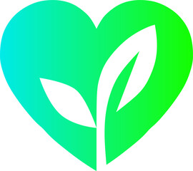 Health, nature, vitality, self-care. This modern, minimalist logo in the shape of a heart with a sprout inside symbolizes life, care, and the natural energy of nature