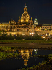 Obraz premium church in the puddle mirror - Kirche im Pfützenspiegel