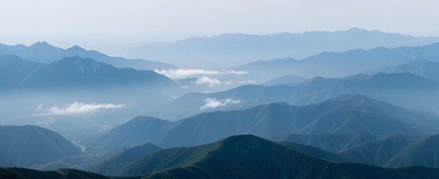 mountains in the fog - Powered by Adobe