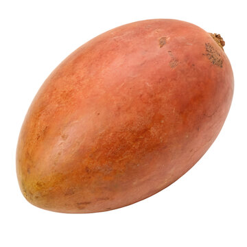 A whole mamey sapote isolated on a transparent background
