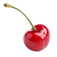 A whole maraschino cherry isolated on a transparent background
