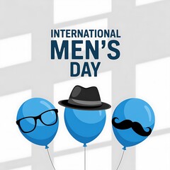 International mens day celebration with balloons and accessories