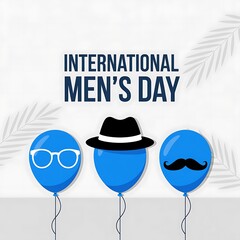 International mens day celebration with balloons and accessories