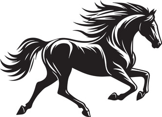 Black Horse Silhouette Vector Illustration