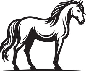 Black Horse Silhouette Vector Illustration