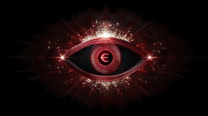 Abstract eye with euro symbol financial surveillance and modern technology