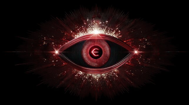 Abstract eye with euro symbol financial surveillance and modern technology