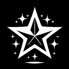 Black and White Vector Silhouette of Star Emoji