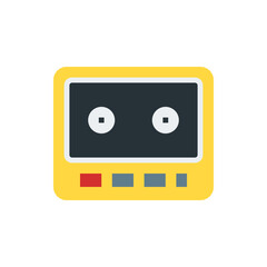 Retro Portable Cassette Player Flat Icon