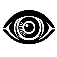 Black and White Vector Silhouette of Eye Emoji