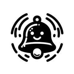 Black and White Vector Silhouette of Bell Emoji