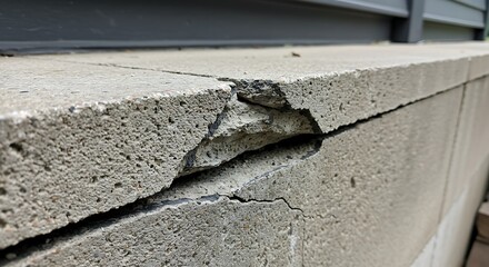 Cracked Concrete Wall: Close-up of Damage, Texture, and Decay.