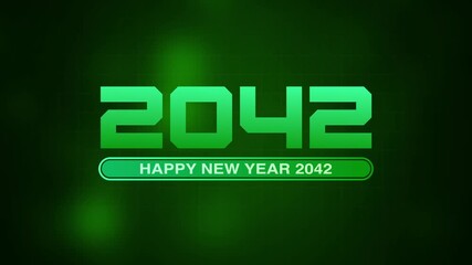 Happy New Year 2042 progress bar on soft abstract background. New year loading bar. happy New year 2042 loading animation background
